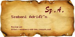 Szebeni Adrián névjegykártya