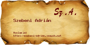 Szebeni Adrián névjegykártya